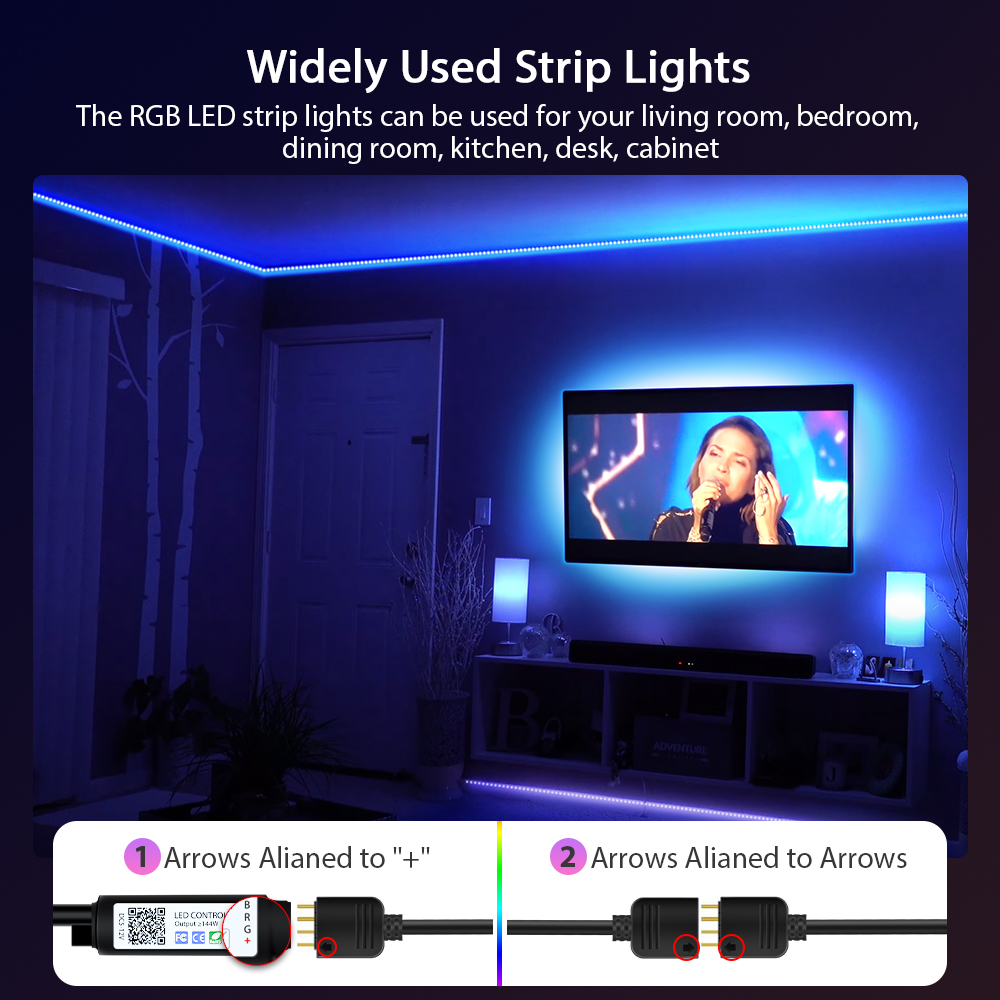 LED-Streifenlichter RGB 3535, 5 V 1 M-30 M, 16 Millionen Farben, RGB, LED-Streifenbeleuchtung, Musiksynchronisierung, Farbwechsel für Party-Haus