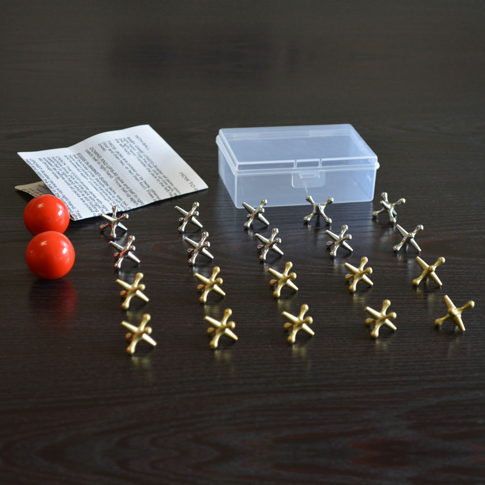 23 шт./компл. металлические домкраты и игры с мячом, золотистые, серебряные тонированные домкраты с красными резиновыми надувными шариками, большой домкс, игровой набор игрушек для детей