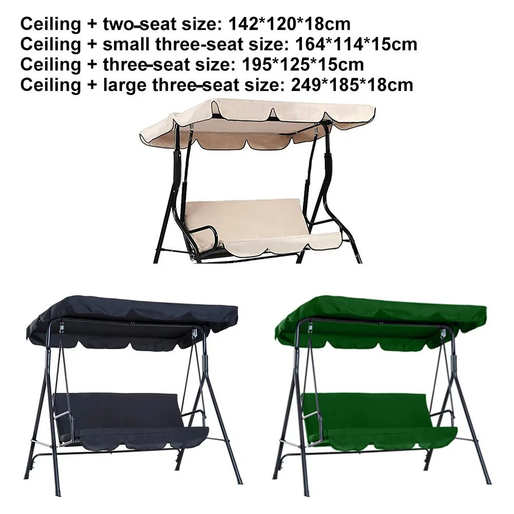 กลางแจ้ง Swing เก้าอี้ Swing เก้าอี้บังแดด 210D กันน้ํา Garden Swing Canopy หลังคาสีเขียวสีดํา Beige