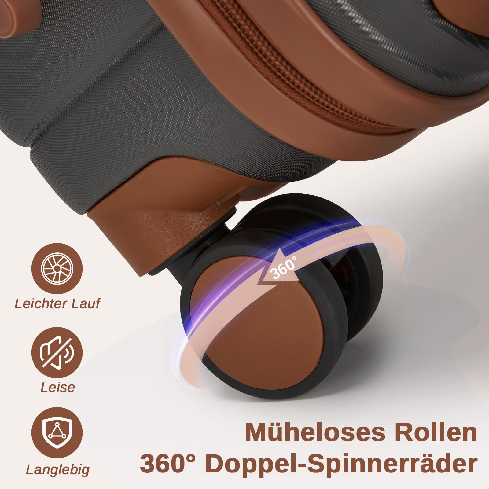 Zestaw walizek KONO Hard Shell Case (55/66/76 cm) PC z obrotem 360 stopni °   Zamek rolkowy i szyfrowy