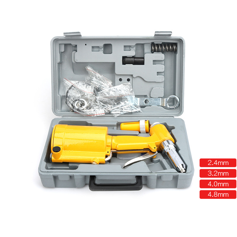 Ferramenta pneumática de rebitagem de unhas industrial, rebitador de ar de três mandíbulas, pistola de rebitagem pneumática resistente, capacidade 2.4/3.2/4.0/4.8