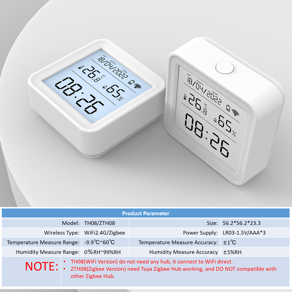 Tuya WIFI Zigbee датчик температуры и влажности комнатный термометр детектор Smart Life дистанционное управление Поддержка Alexa Google Home