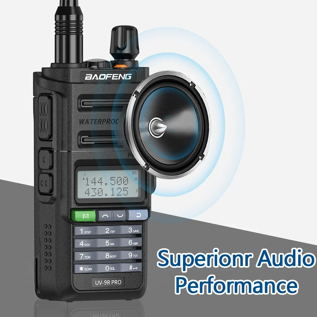 Baofeng UV 9R Pro V2 IP68 Walkie Talkie impermeable Tri-Power tipo C cargador transceptor de doble banda Ham Radio bidireccional Radio marina