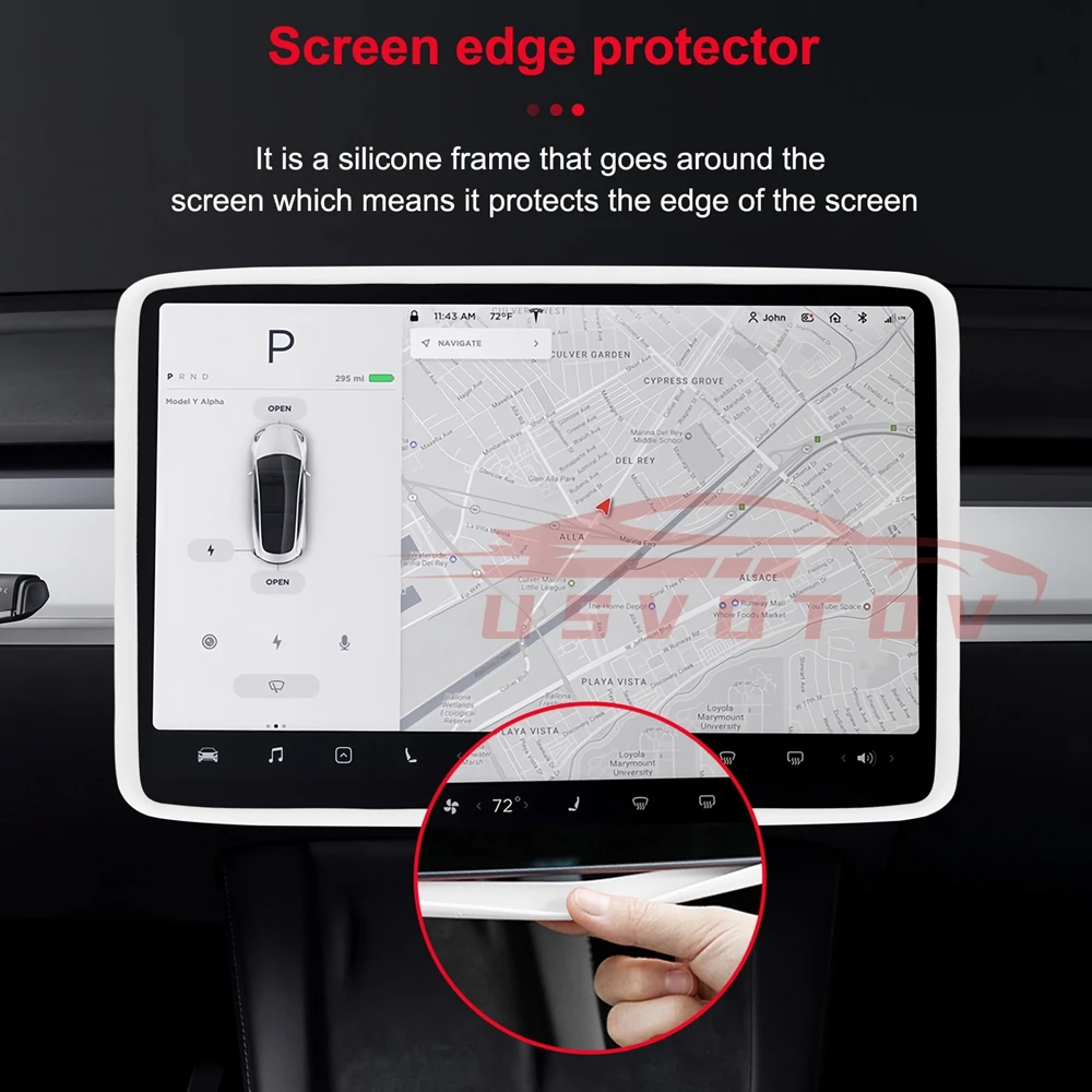 Protetor de borda de tela para tesla modelo 3 y highland display quadro capa protetora console central decoração acessórios interiores