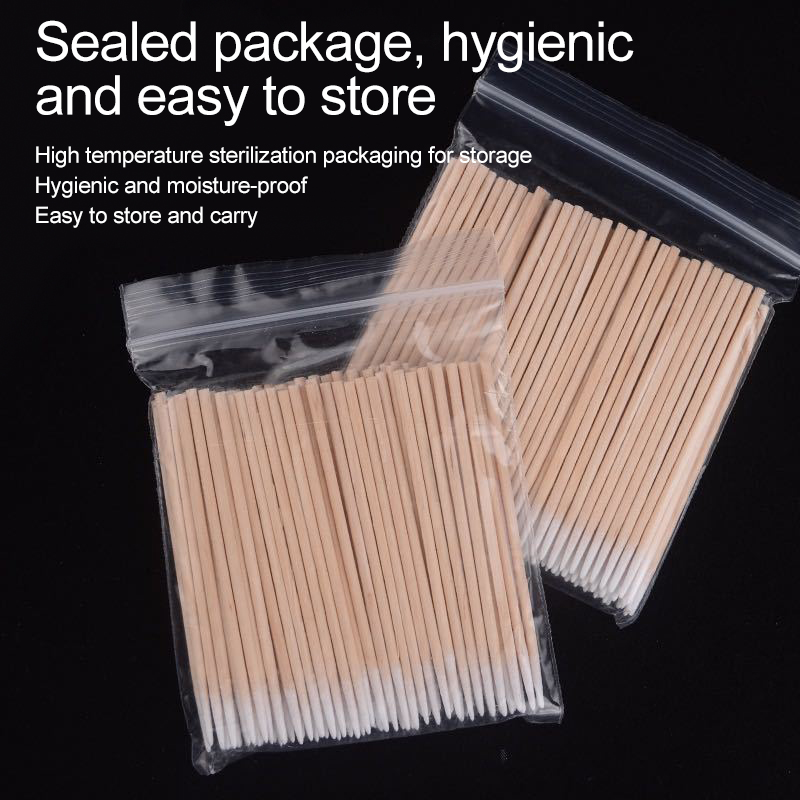 100 stücke Nägel Holz Wattes täbchen saubere Stöcke Knospen spitze Holz Baumwoll kopf Maniküre Detail Korrektor Nagellack entferner Kunstwerk zeug