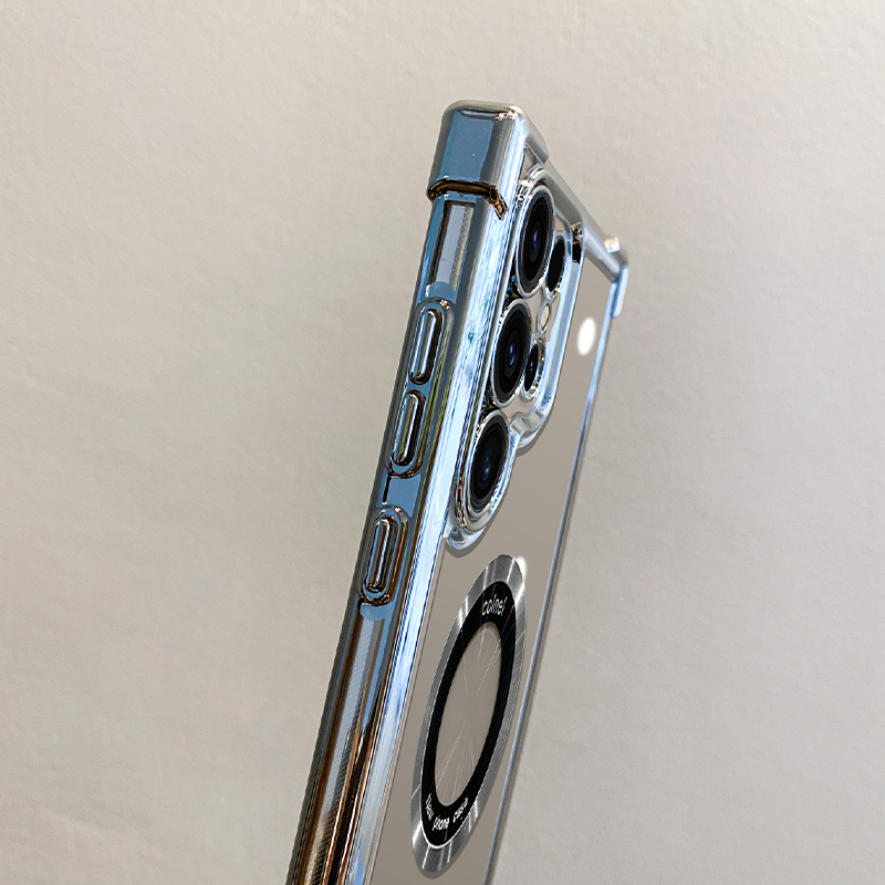 Funda transparente con revestimiento Magsafe para Samsung Galaxy S24 S22 S23 Ultra Plus, accesorios de cubierta de carga inalámbrica magnética a prueba de golpes