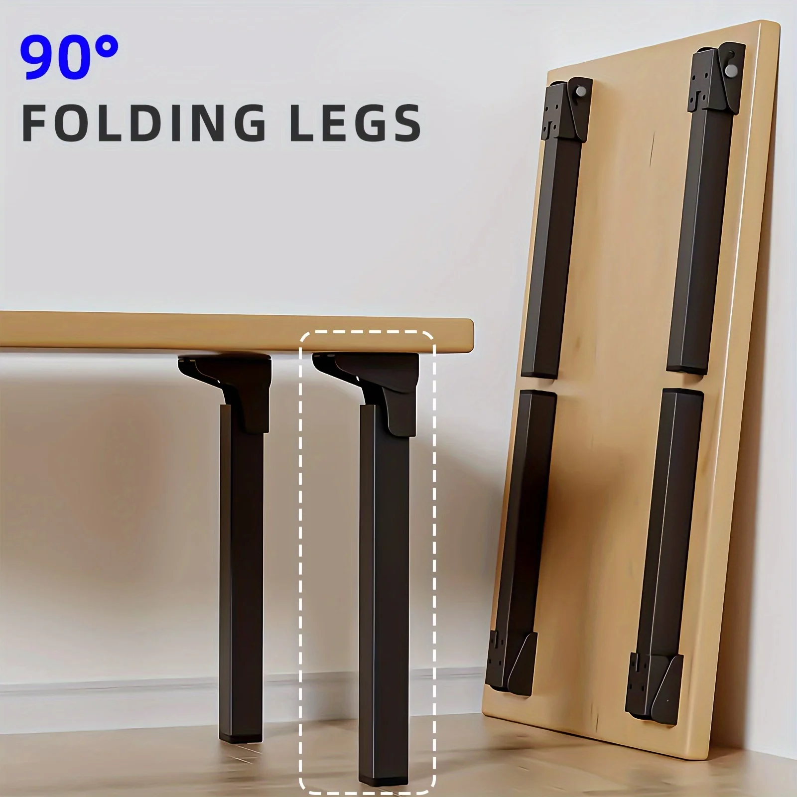 Patas de mesa plegables de metal resistentes seleccionables, repuesto versátil para computadora portátil, mesas de café y acampada, tamaño 4 Uds.