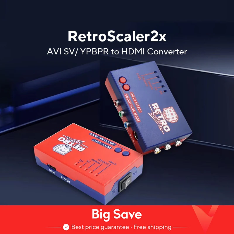 RetroScaler2x convertitore compatibile da AV a HDMI e Line-doubler per console di gioco retrò PS2 N64 NES Dreamcast Saturn MD1 MD2