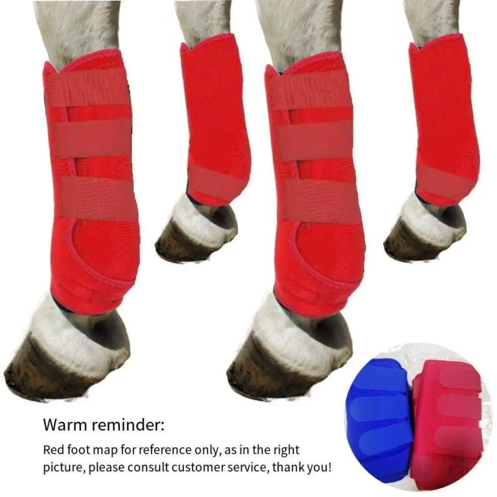 4 unids/set de botas deportivas coloridas para caballos, envolturas duraderas y transpirables para piernas de caballo, fáciles de usar, cómoda protección para piernas delanteras y traseras