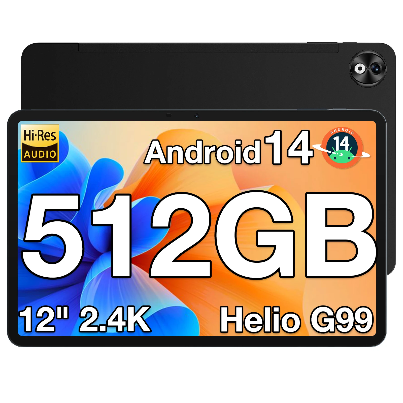 DOOGEE T40 Pro Tablet PC 12 "IPS 2.4K 8GB 512GB Helio G99 10800mAh Grote batterij Quad-luidspreker 7,6 mm ultradunne Smart Pad