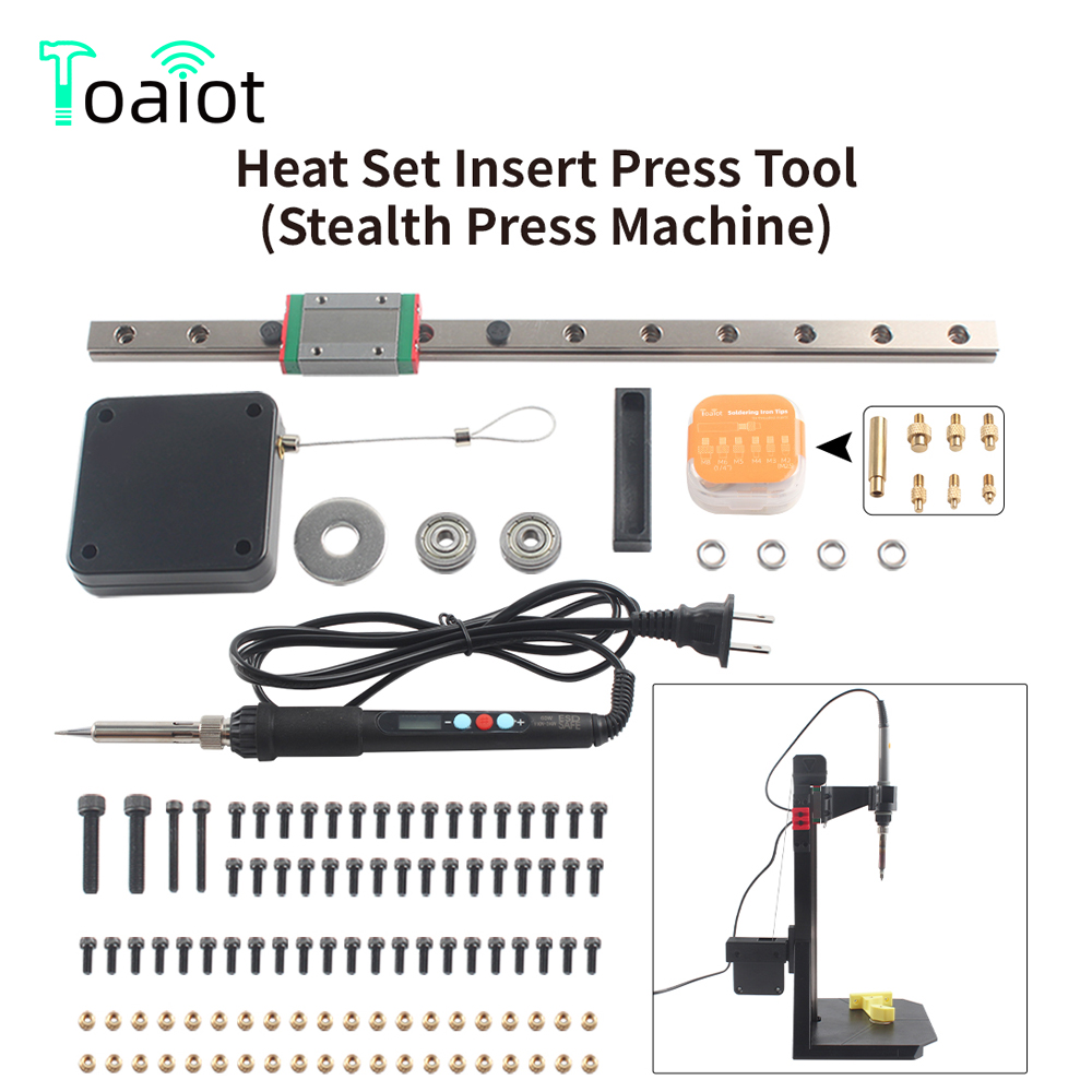 ชุดความร้อนใส่เครื่องมือกด Stealth กดชุดบัดกรีเหล็กด้าย NUT ฝังชุด M2 M3 M6 M8 สําหรับ 3D การพิมพ์ชิ้นส่วน