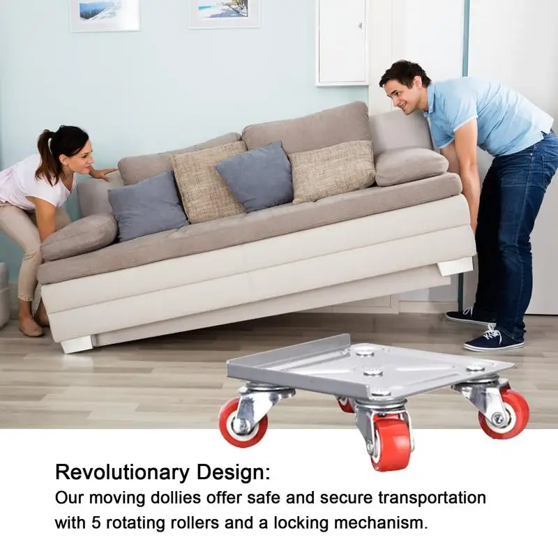Carrinho de movimento para móveis pesados, com rodas de travamento, levantador de carga, conjunto de ferramentas móveis com almofada antiderrapante para sofás