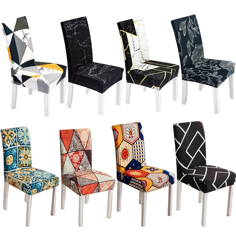 Funda para silla estampada, fundas elásticas para asiento, funda extraíble para silla para boda, Hotel, banquete, comedor, oficina, decoración del hogar