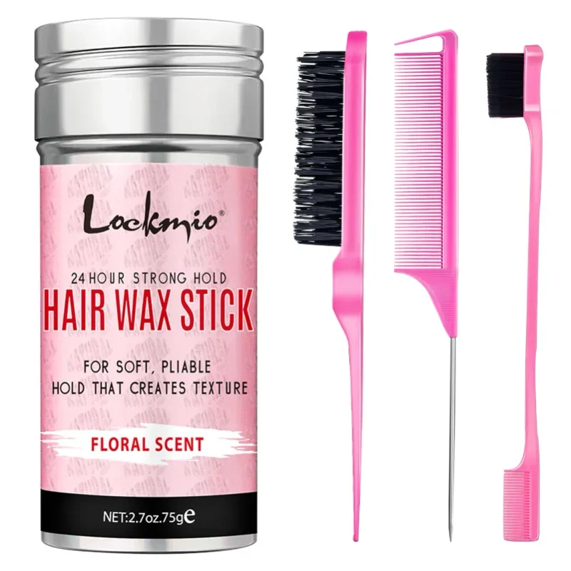 Kit de cera de estilo profissional para mulheres, pomada anti-frizz, alisamento, lama de cabelo quebrado, haste de cera de controle de cabelos bagunçados