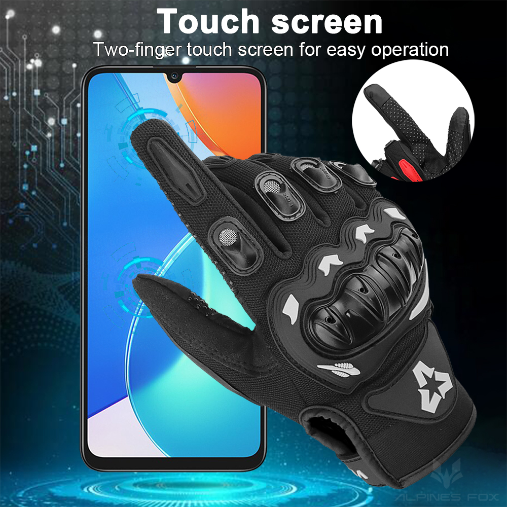 VEMAR ฤดูร้อนถุงมือรถจักรยานยนต์ผู้ชายสีดํา Full Finger Touchscreen ขี่จักรยาน ATV MTB Guantes Moto Luvas จักรยานขี่ถุงมือผู้หญิงสีแดง