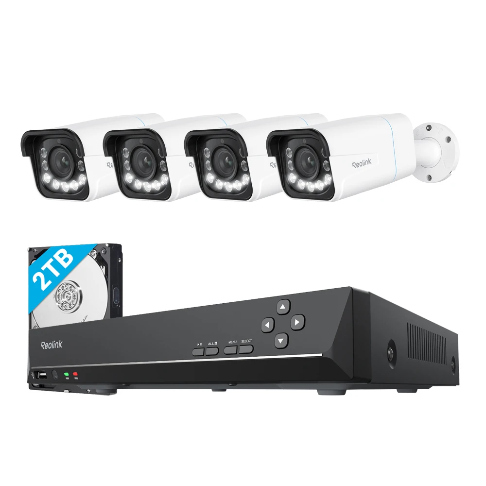 Reolink-sistema de cámaras de seguridad 4K, 8 canales, Kit de cámaras IP de 8MP con Zoom, 16 canales, grabación de vídeo confiable 24/7, NVR PoE de 8 canales