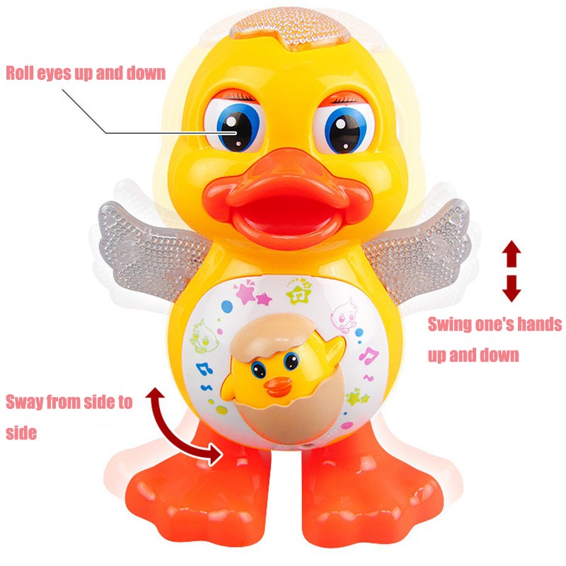 Electric Dancing Duck Toy Interactive Musical Animal with Flashing Lights Educational Gift for Kids