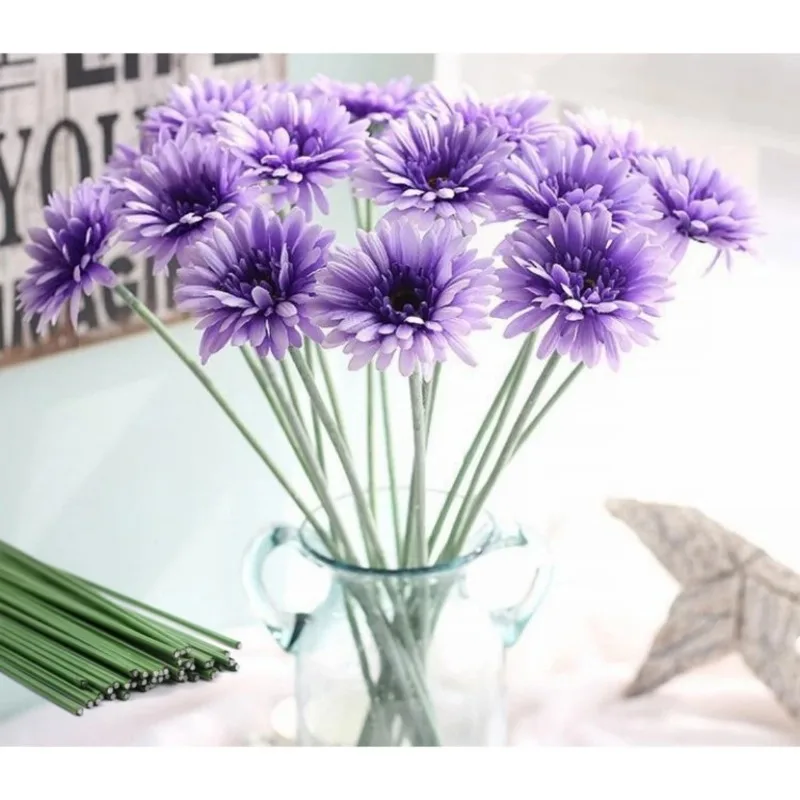 Bastoncini per steli di fiori verdi da 30/40 cm Accessori per steli di filo fatti a mano in materiale floreale fai-da-te