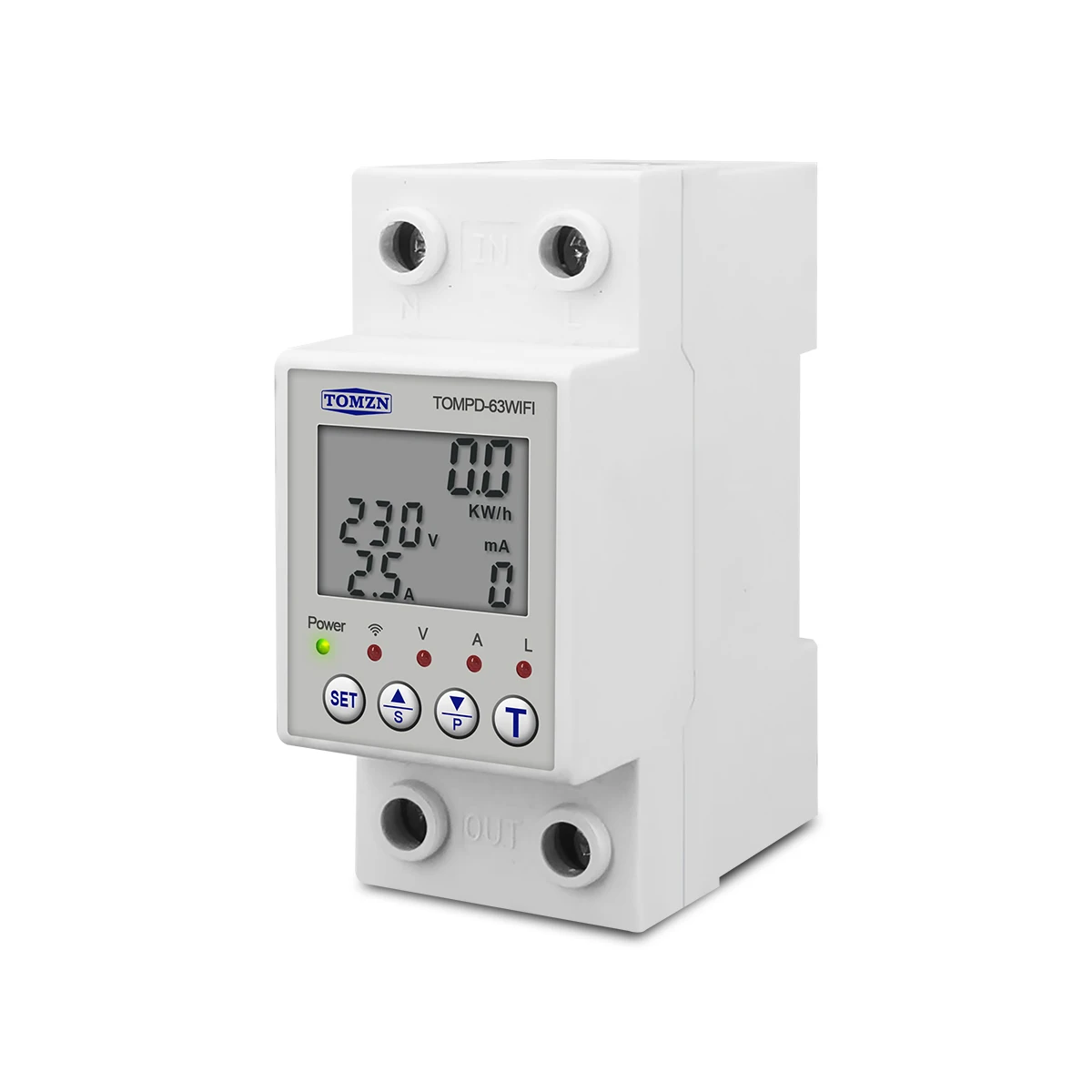 Reclosable smartlife TUYA WIFI Circuit breaker 63A 110V 220V Energy Meter วัดจับเวลาแรงดันไฟฟ้าป้องกันการรั่วซึม