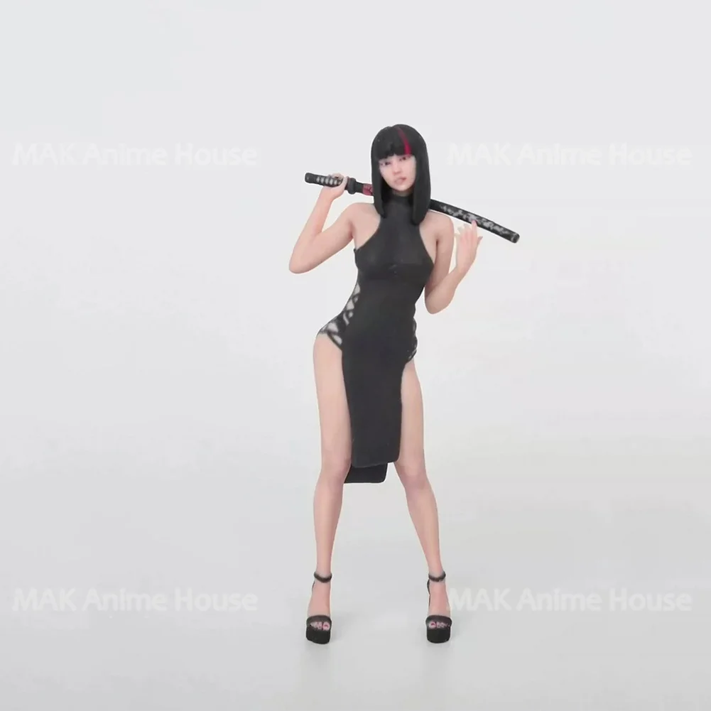 Figur Cetak 3D Model Hyperrealisme Adegan Gadis Keren Berpaku Pisau dengan Lukisan Wajah yang Indah Skala 1/18 1/16 1/12 Mainan Kreatif
