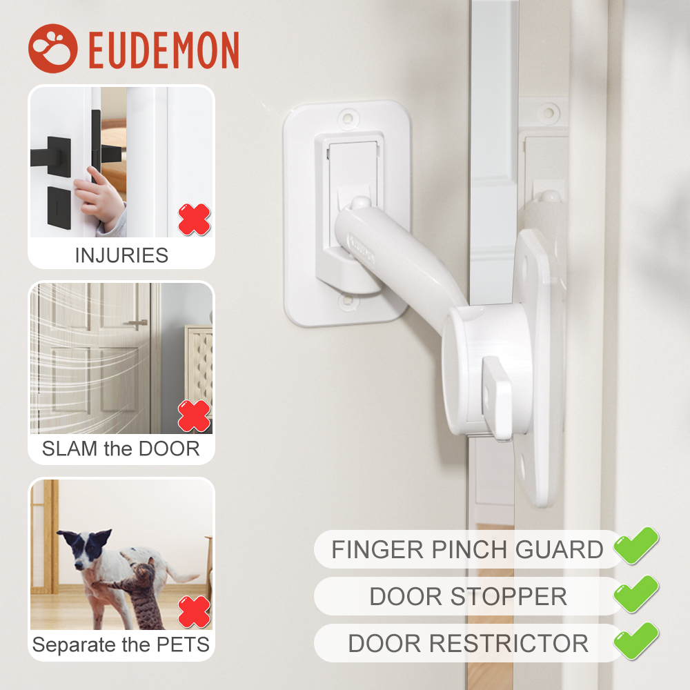 EUDEMON Trẻ Em Chống Ngón Tay Kẹp Bảo Vệ Bé Chặn Cửa Chốt Cửa Cửa Điều Chỉnh Tay Nắm Cần Khóa Cho Thú Cưng Dễ Dàng Bỏ mèo