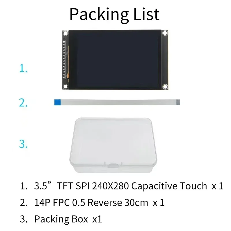 Módulo de pantalla LCD IPS de 3,5 pulgadas, pantalla táctil capacitiva de 480x320, módulo LCD ST7796 TFT SPI para Mega2560/C51/STM32/ESP32/Arduino