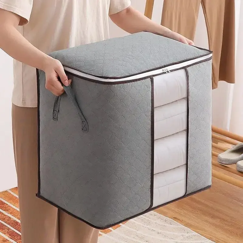 1 Stück graue Vlies-Aufbewahrung sbox mit großer Kapazität für die Aufbewahrung von Kleidung und Bettwäsche halb transparente, haltbare Aufbewahrung boxen für Kleidung