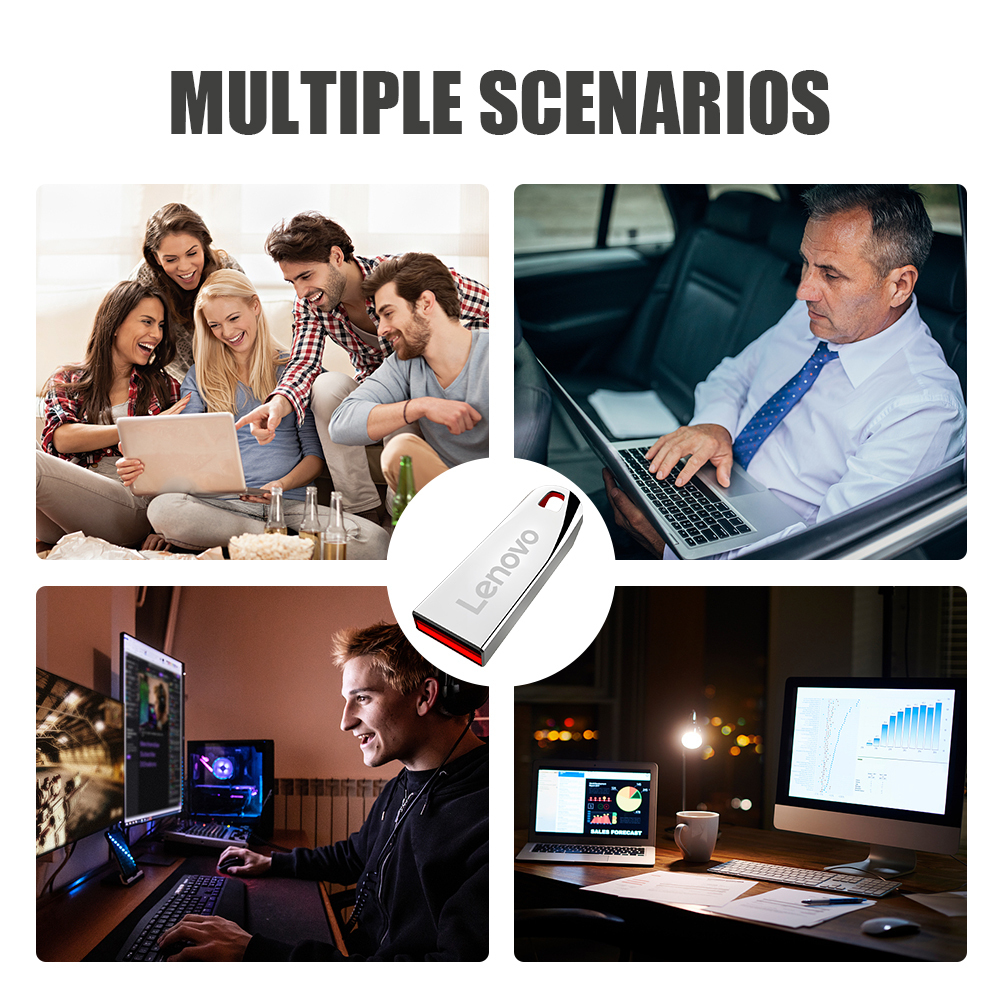 Lenovo-高速金属ペンドライブ,USB 3.0フラッシュドライブ,512GB,256GB, 1テラバイト,2テラバイト