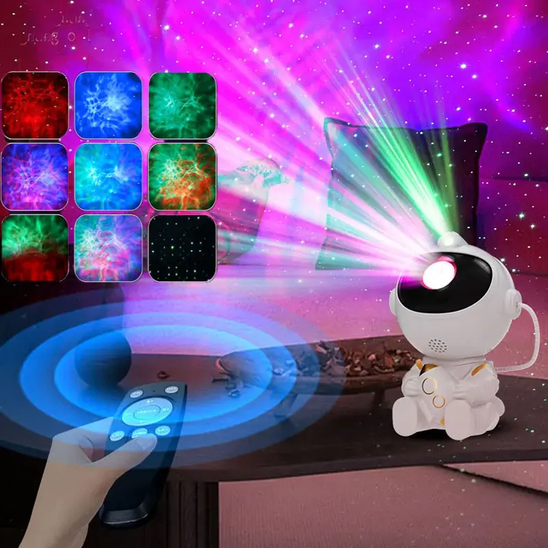 Astronaut Galaxy Projektor LED Nachtlicht für Kinder, Nebula Deckenlampe Sternlicht für Raumdekoration mit Fernbedienung