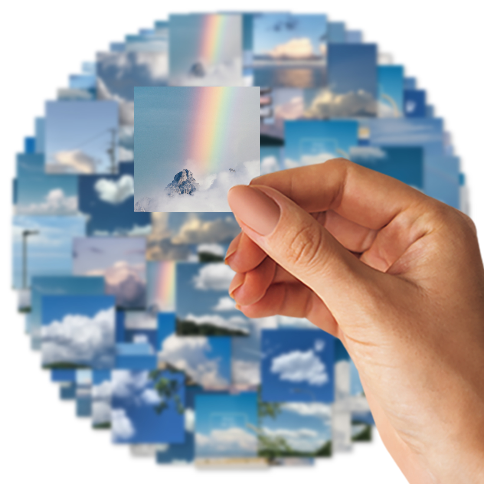 46 個青空白い雲風景落書きステッカー装飾ノートブック水カップギタースーツケースクラシックおもちゃスクラップブックデカール