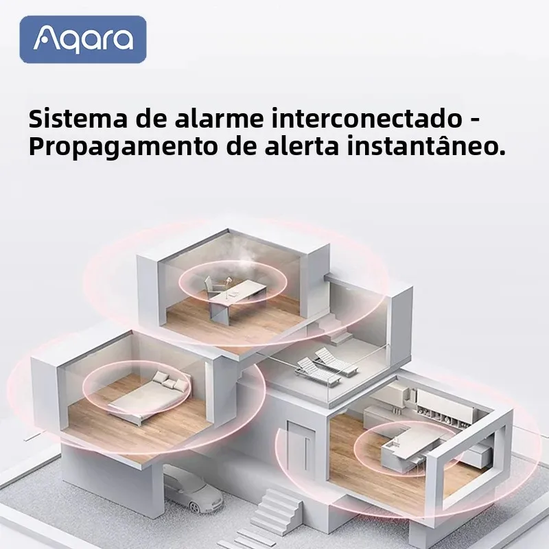 Aqara novo alarme de fumaça inteligente zigbee 3.0 detector de fumaça proteção contra incêndio alarme de segurança em casa som luz alarme com homekit mi casa