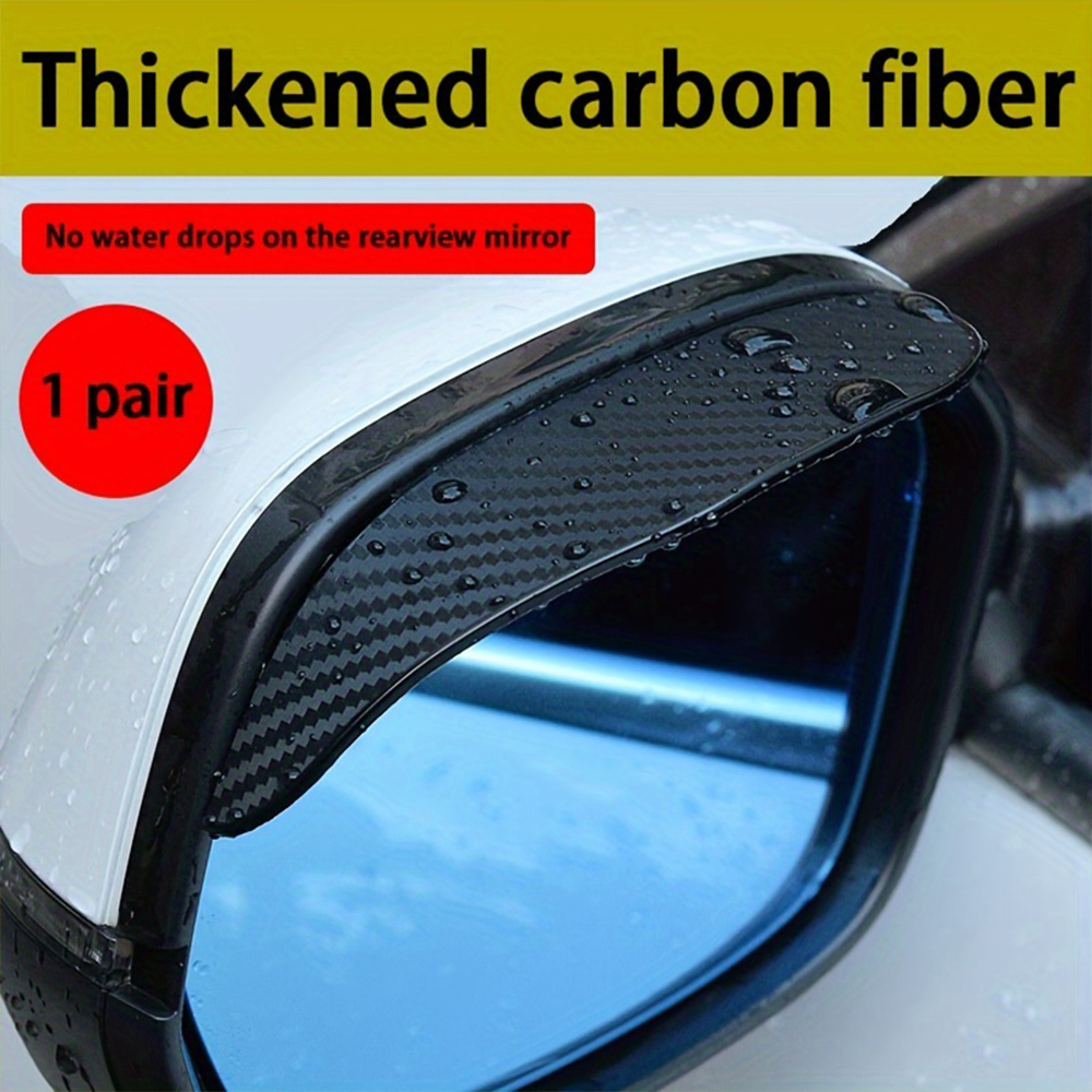 Rétroviseur latéral de voiture en fibre de carbone, pare-pluie, pare-soleil et pare-neige, sécurité améliorée de la vue arrière, installation facile, 2 pièces