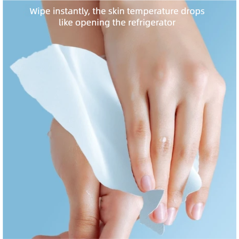 Cool Wipes 12pcs Portable cooling wipes, toning, antiperspirant drive, mint wipes