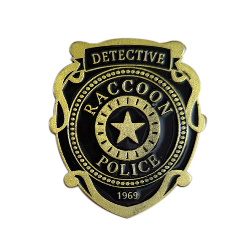 Badge de film du département de la Police du raton laveur, insigne de film maléfique, broche en émail, bijoux, sac à dos, décoration