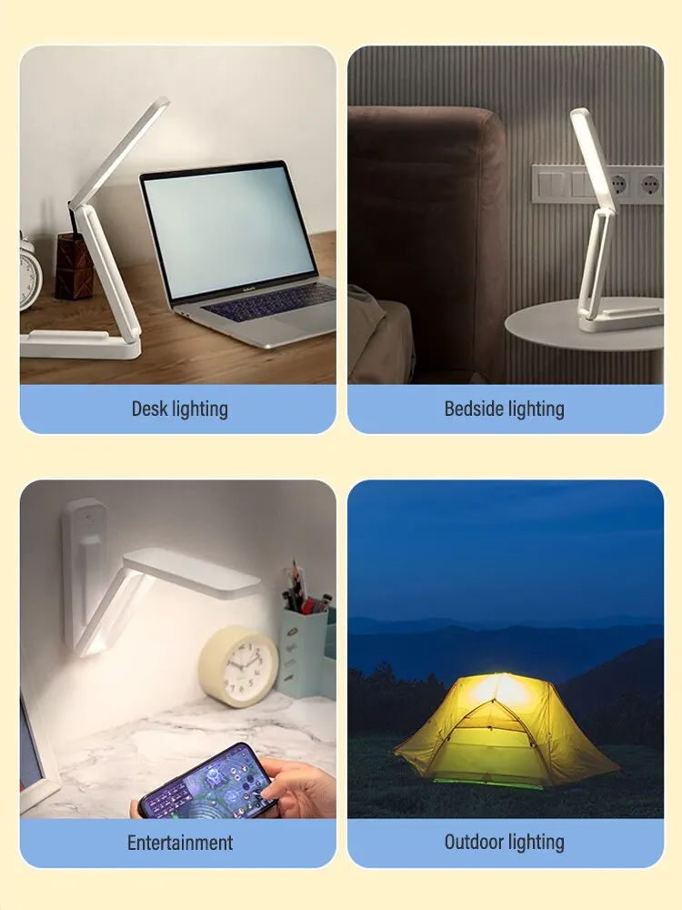 Lampe de bureau de lecture LED pliable avec télécommande tactile, applique murale à intensité variable, chargement USB, bureau d'étude, veilleuse de chevet