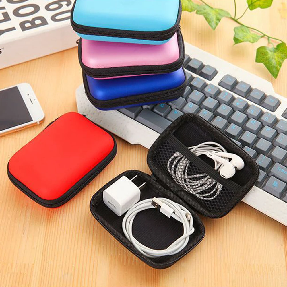 Custodia per cavo dati portatile Custodia per auricolari con cerniera impermeabile Scatola protettiva universale in EVA per borsa per scheda di memoria per monete USB