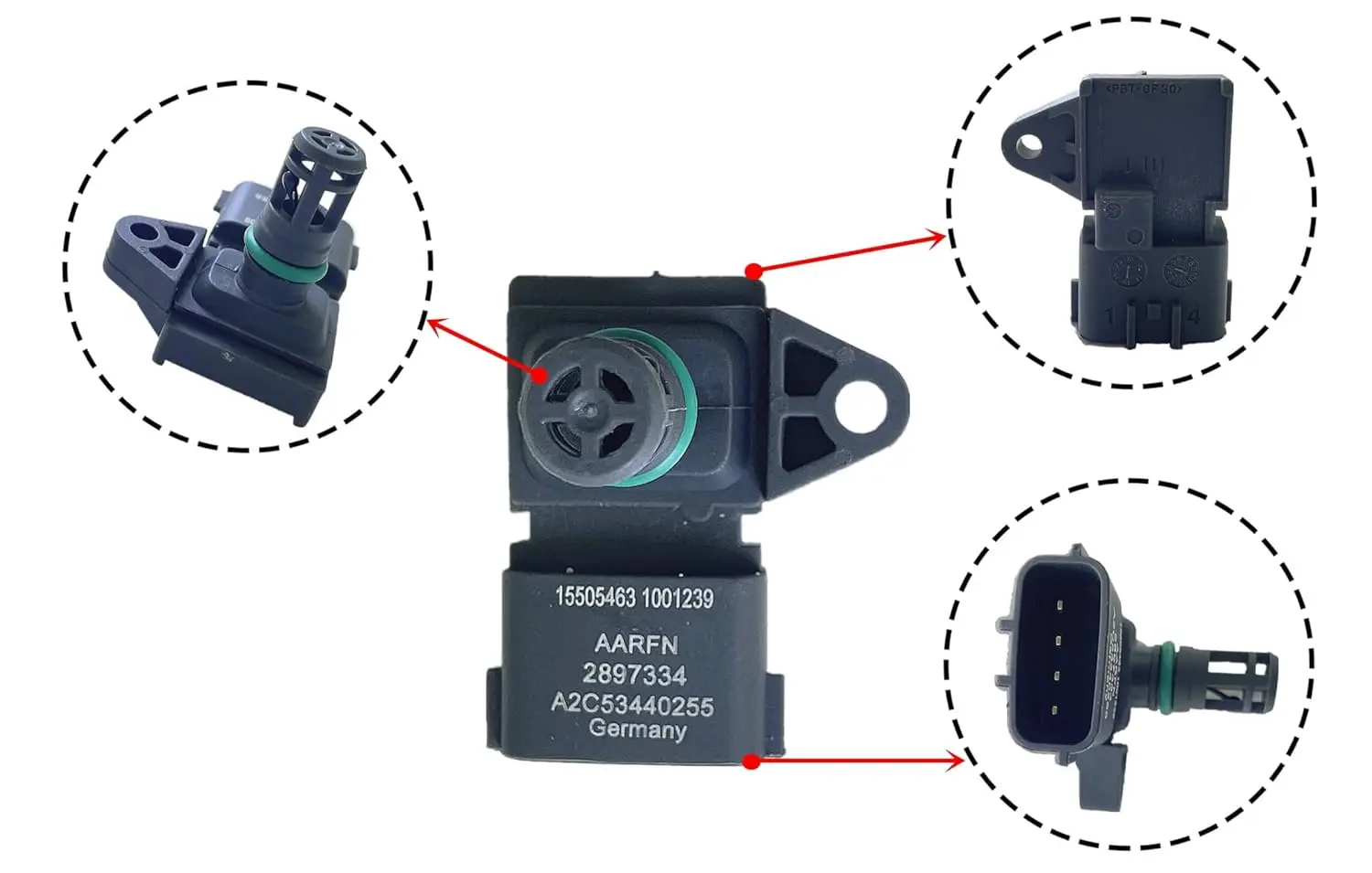 2897334   Sensor de temperatura de presión del colector de admisión para motor Cummins M11 ISC ISL ISM ISX ISB 4921324 2872784   RP RP- mostrar título original 32270001