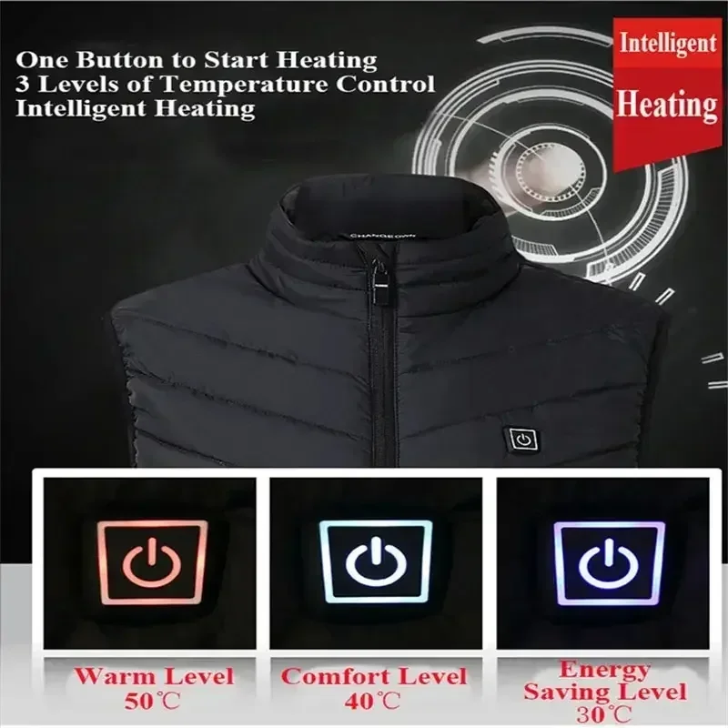Super Sale 21 HEATING ZONES Heated Vest Men Women Heated Jacket Winter Warm Usb Self Heating Thermal Vest Heating Down Jacket