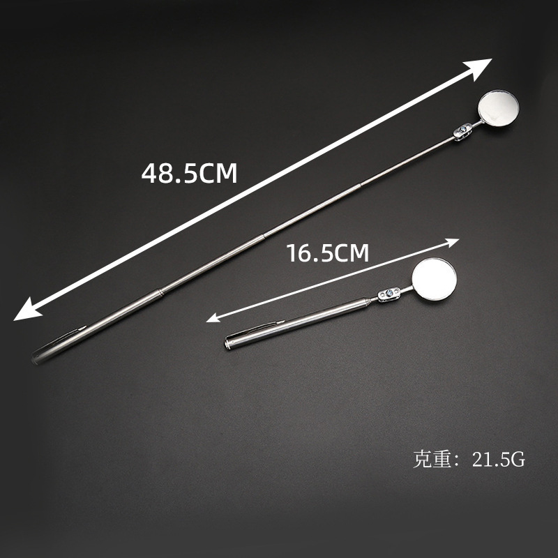 Petit miroir rond de 30Mm, outil télescopique extractible, miroir d'inspection universel à 360 degrés, détection inversée
