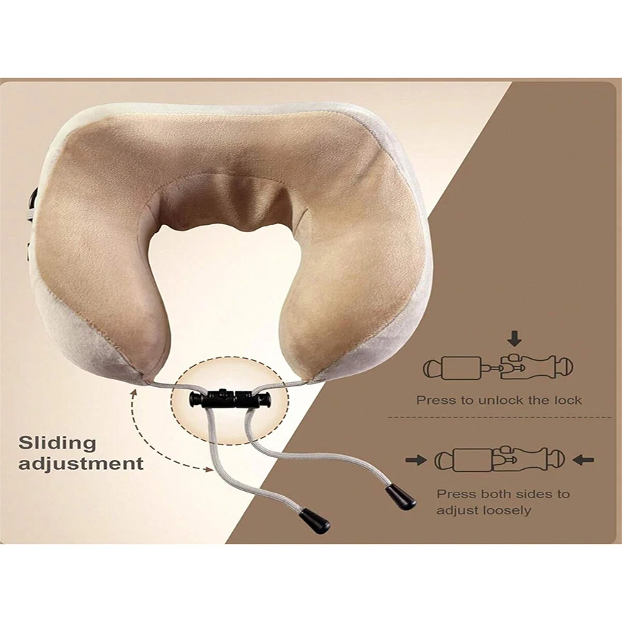 U-Shaped Cervical Neck Massager Pillow Soothing Heat Deep Tissue Kneading Durable Memory Sponge Relaxing Travel Companion For