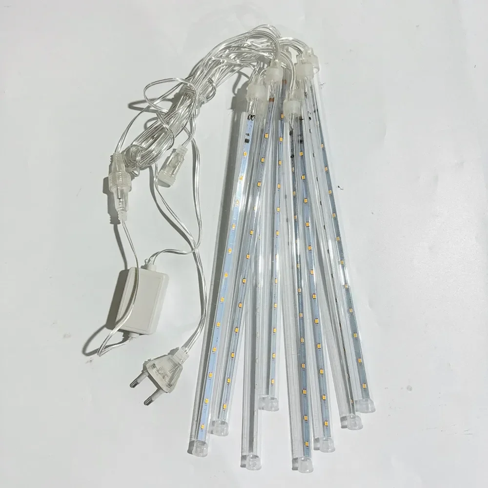 30 cm LED-Meteorschauer-Regenlichter, wasserdicht, fallender Regentropfen, Lichterkette für Urlaub, Party, Terrasse, Dekoration