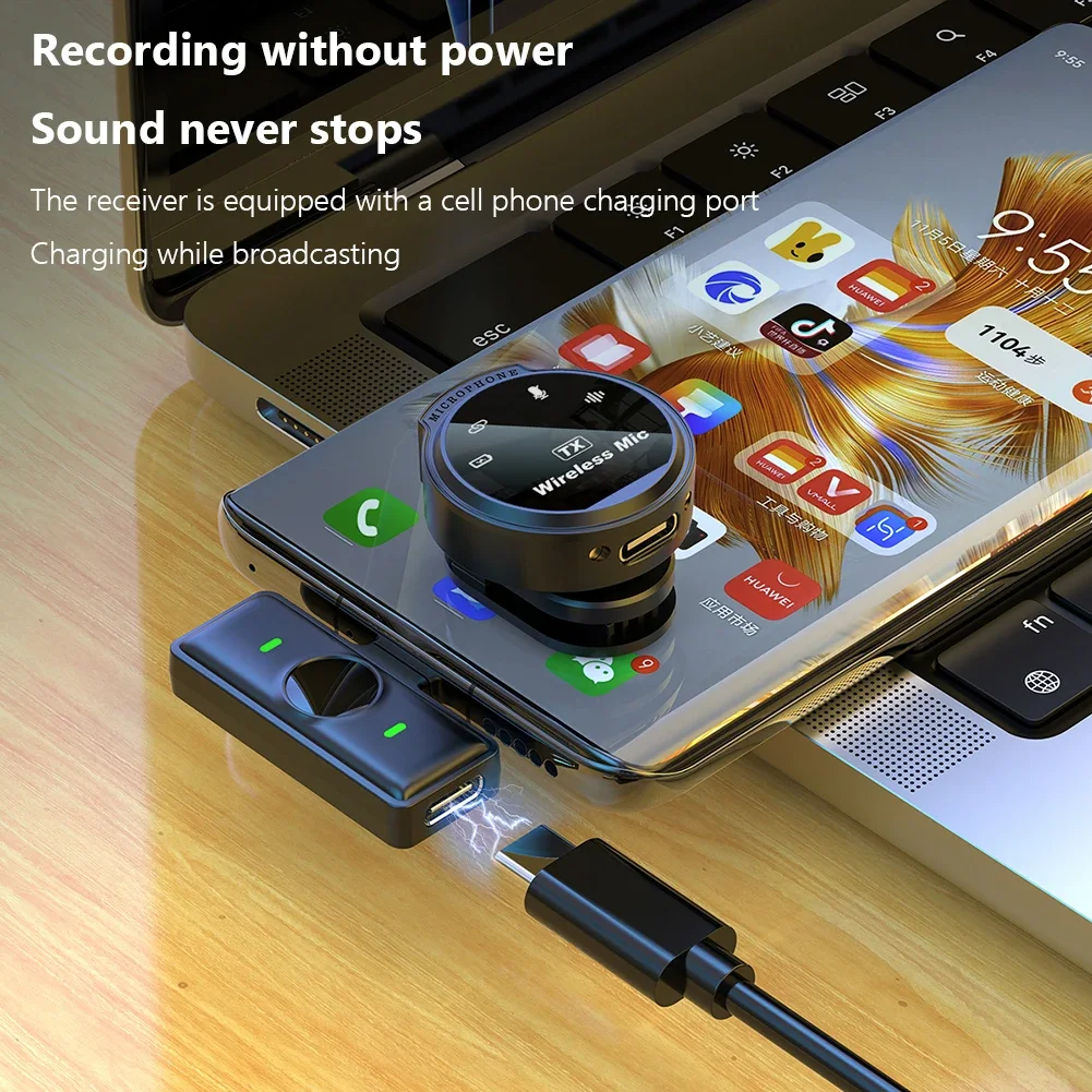 Xinmic microfone de lapela sem fio, cancelamento de ruído, jogo ao vivo, iphone, ipad, android, tipo-c, telefone, gravação ao ar livre, entrevista, pc