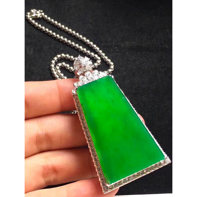 Esmeralda pingente pingente sorte pingente de gelo-como menina masculino paz fivela placa quadrada buda18kgold incrustado guanyin colar