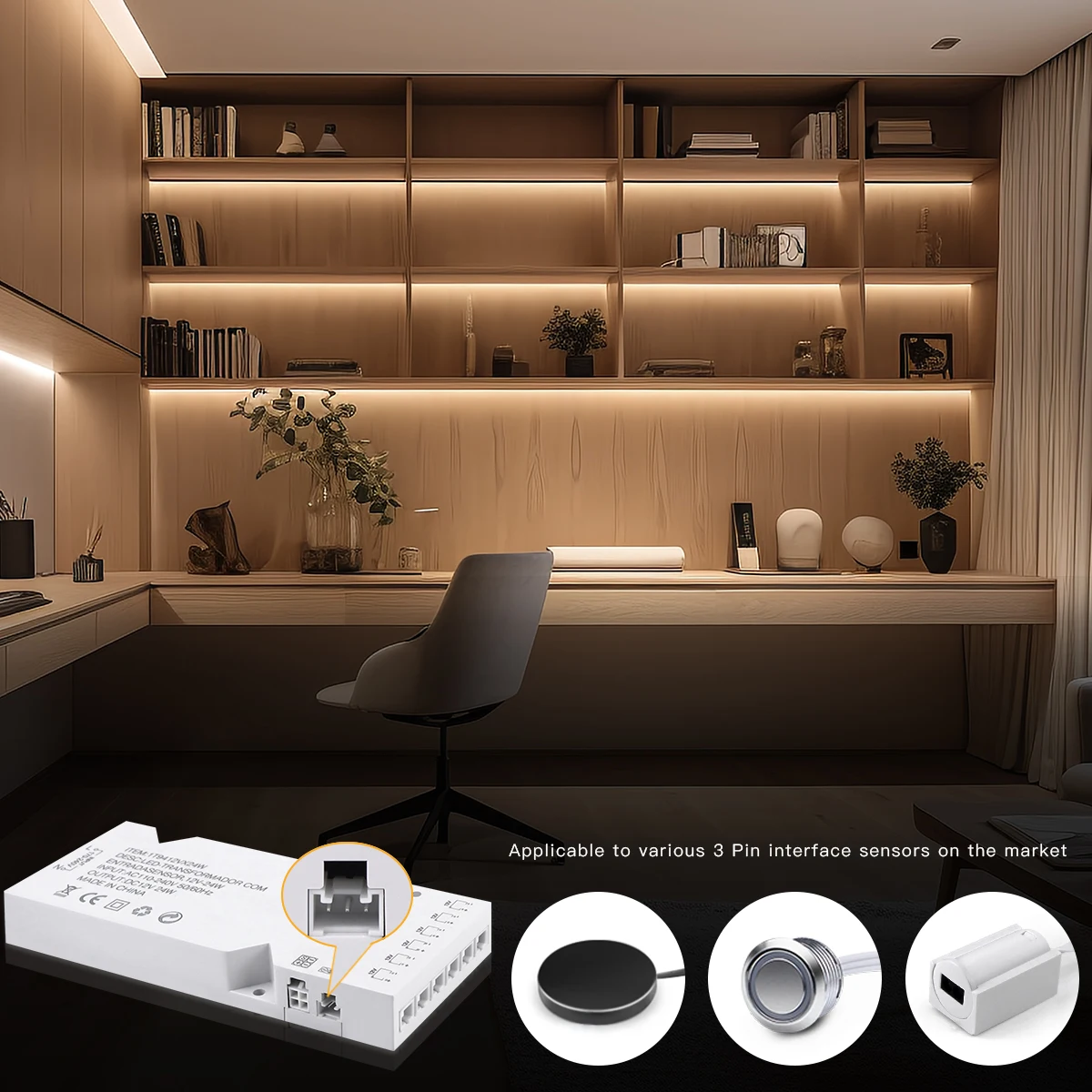 LED Lighting Transformer DC12V 2A 3A 5A 8A Power Supply Adapter Dupont Port LED Strip Driver DIY Home Cabinet Closet Shelf Light