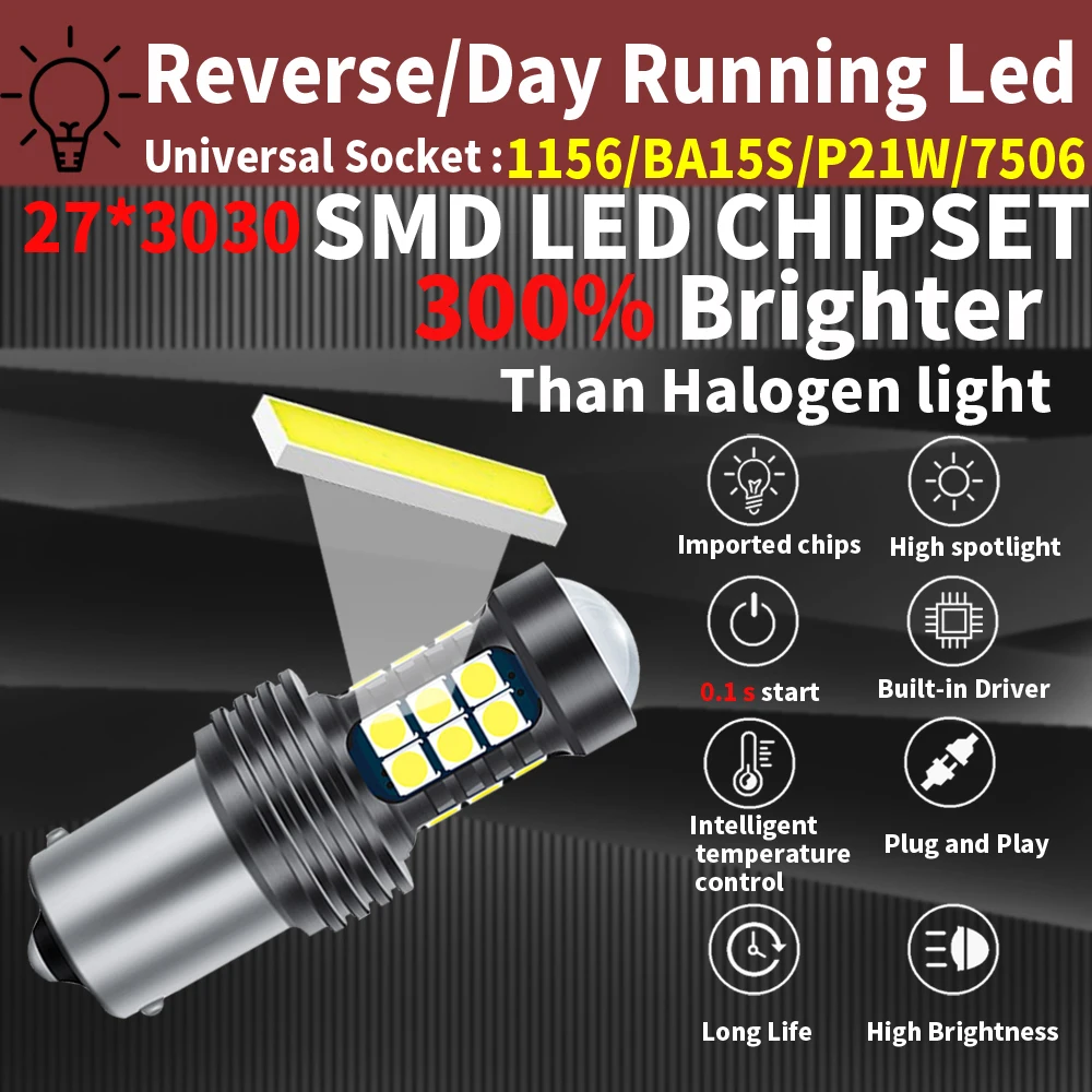 2 uds P21W 7506 BA15S luz LED de respaldo Blub lámpara de marcha atrás Canbus para Volvo C30 C70 S40 S60 S70 S80 V40 V50 V60 V70 XC60 XC70 XC90