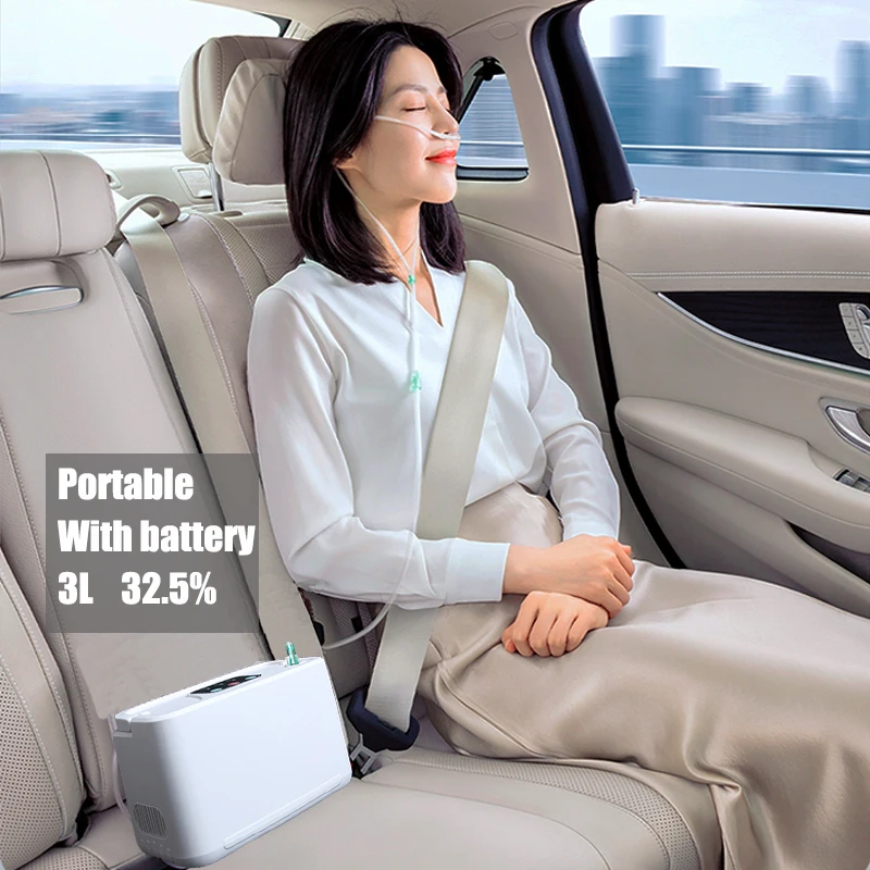 Mini Générateur d'Oxygène Portable à 2 Batteries, pour Voyage en Plein Air, 32.5% Impulsif, dehors, Dispositif de Concentration d'Oxygène