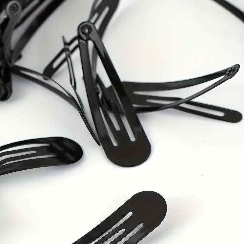 40 แพ็คคลิปผมสีดํา 1.92 นิ้วผู้ใหญ่เด็กอุปกรณ์เสริมผมเครื่องมือคลิปตกแต่งผู้หญิงโลหะ Snap Barrettes