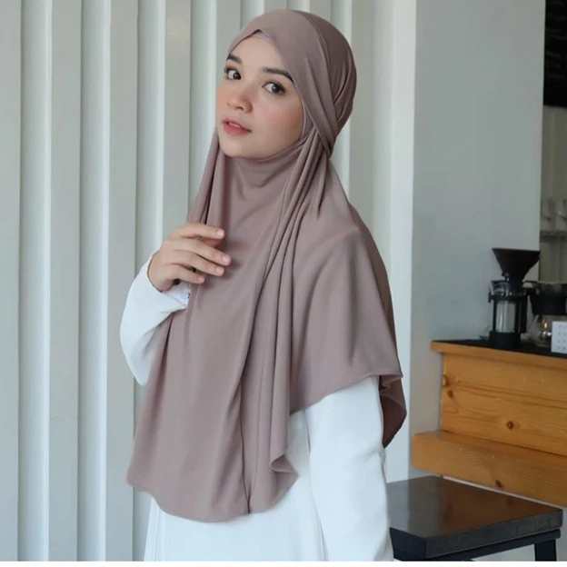 Pañuelo étnico musulmán liso grande para mujer, Hijab musulmán islámico, turbante instantáneo, bufandas árabes, diademas Khimar (FRNT56CM,BK90CM)