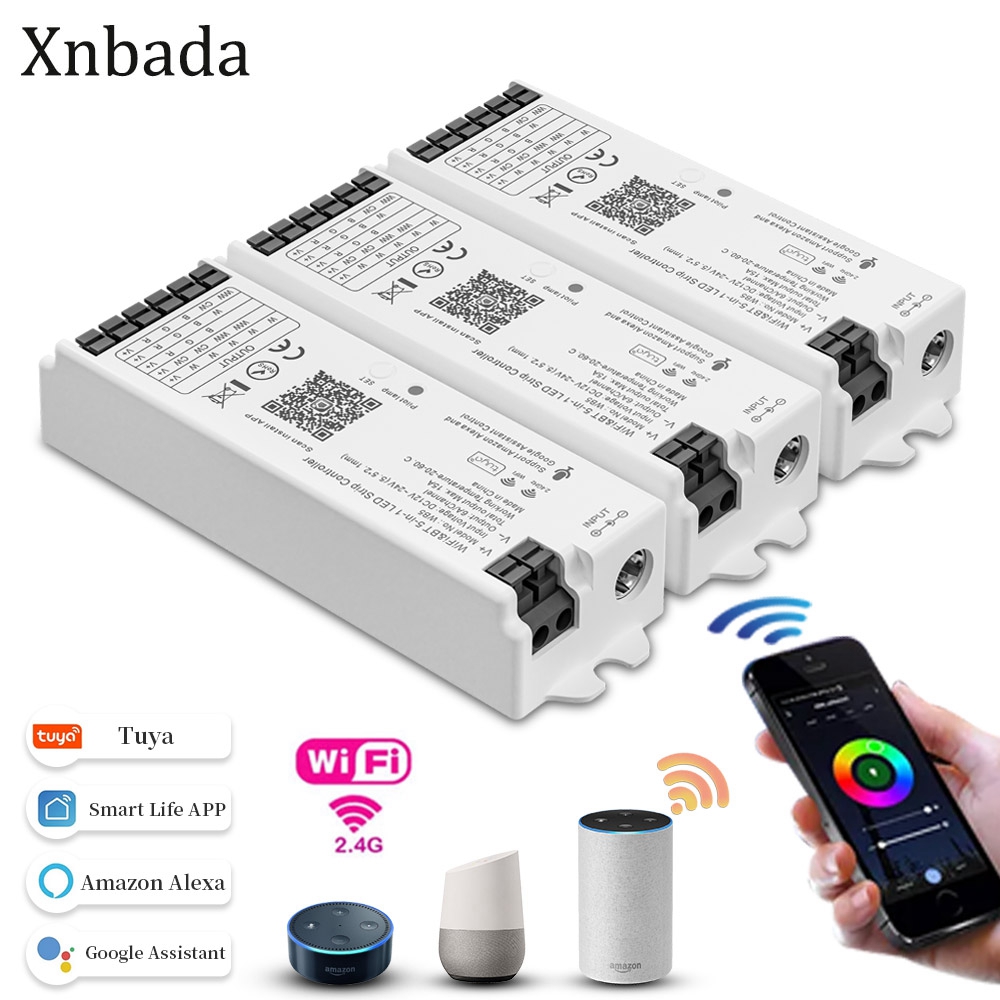 WB5 WiFi 5 IN 1 LED Controller Tuya APP Alexa Google Home Sprachsteuerung RGB RGBW CCT Led Streifen Dimmer Bluetooth APP RF Fernbedienung