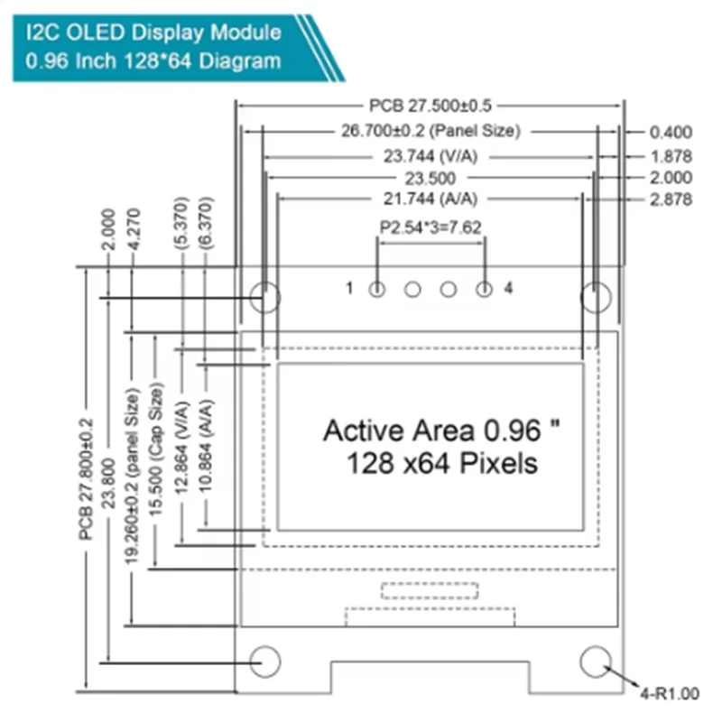 Modulo display OLED bianco seriale originale da 0,96 pollici oled IIC 128X64 I2C SSD1306 12864 scheda schermo LCD per Arduino